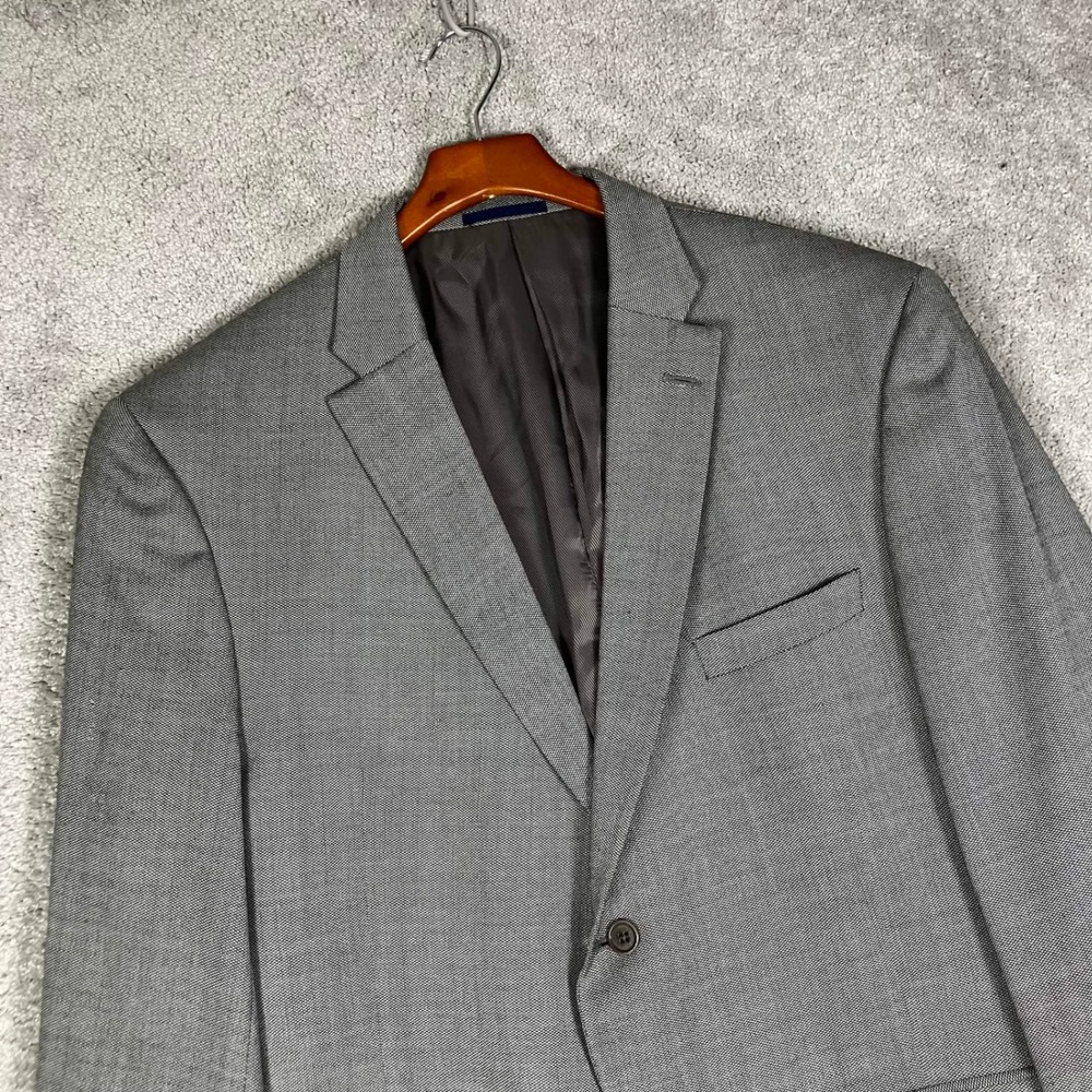 Daniel Cremieux Suit Jacket Mens 48R Gray Loro Piana Fabric 2 Button Blazer